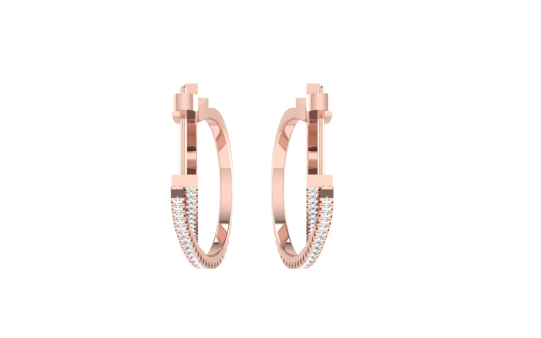 Nidal jewels | Radiant Ripple Rosegold Diamond Hoops